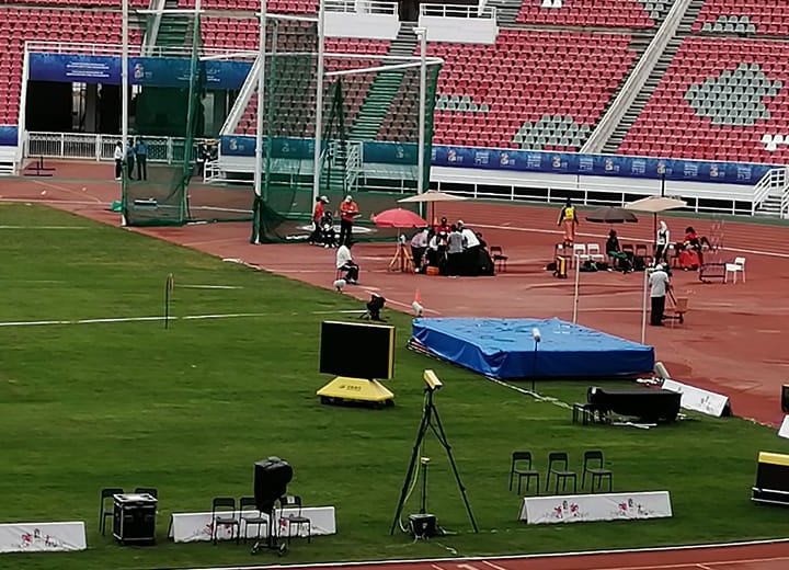 Jeux Africains 2019 : course du 200m hommes de la série 6 avec Guy Maganga